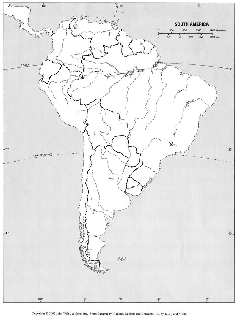 Outline Map Of South American Countries