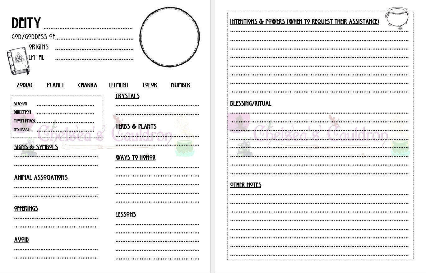 Blank Printable Grimoire Pages