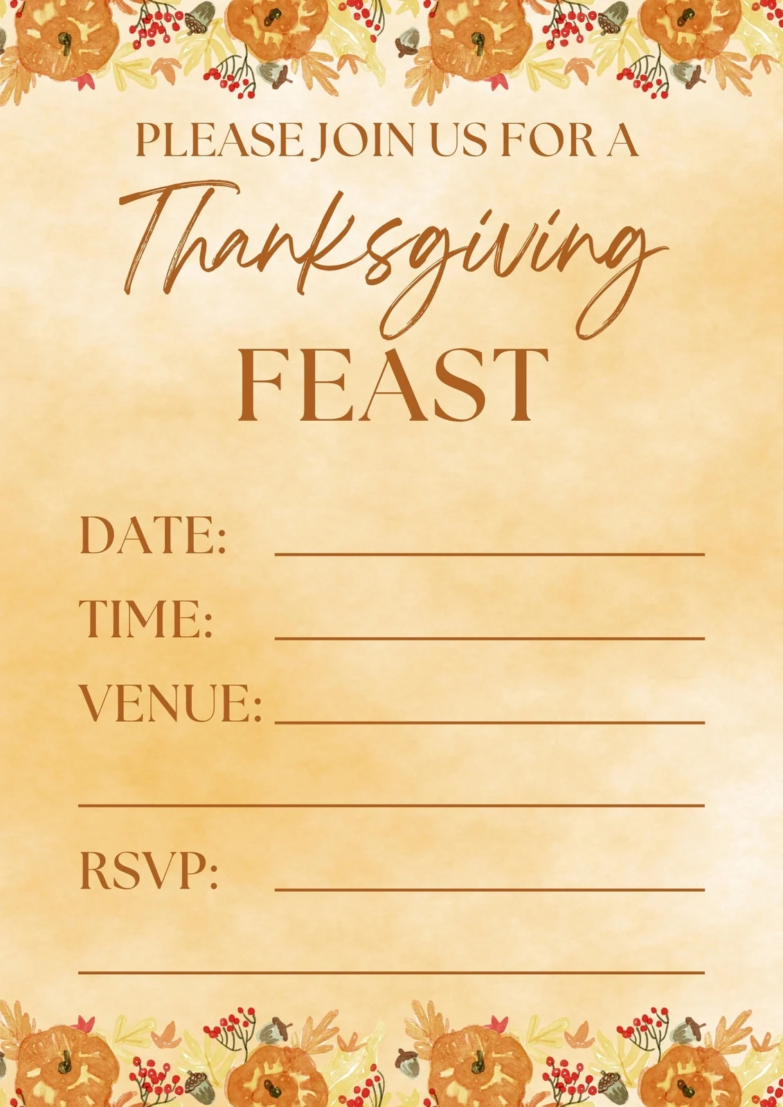 Printable Thanksgiving Flyers Blank