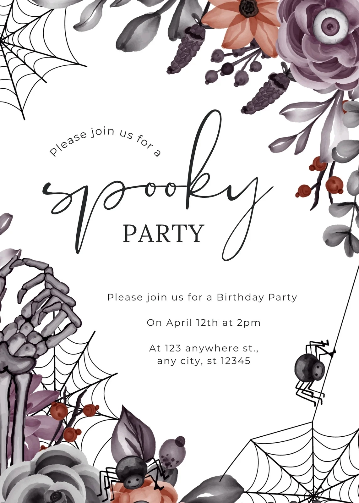 Page 2 Free Printable Halloween Birthday Invitation Templates 