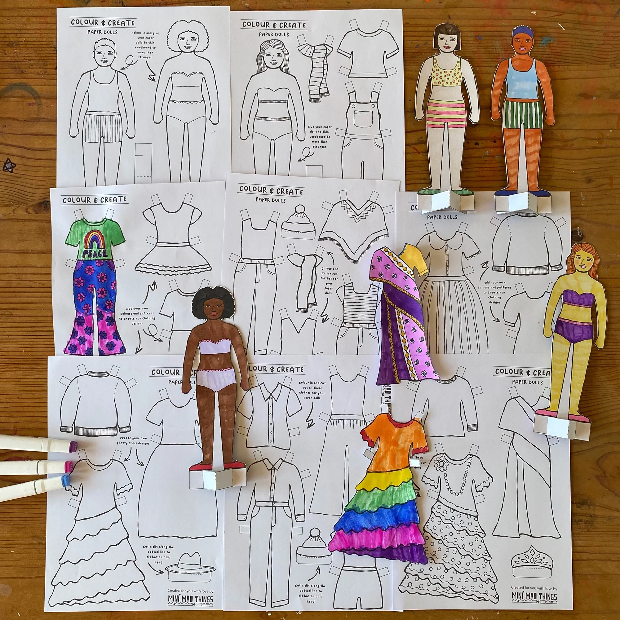 Paper Dolls Printable Activity Sheets Mini Mad Things