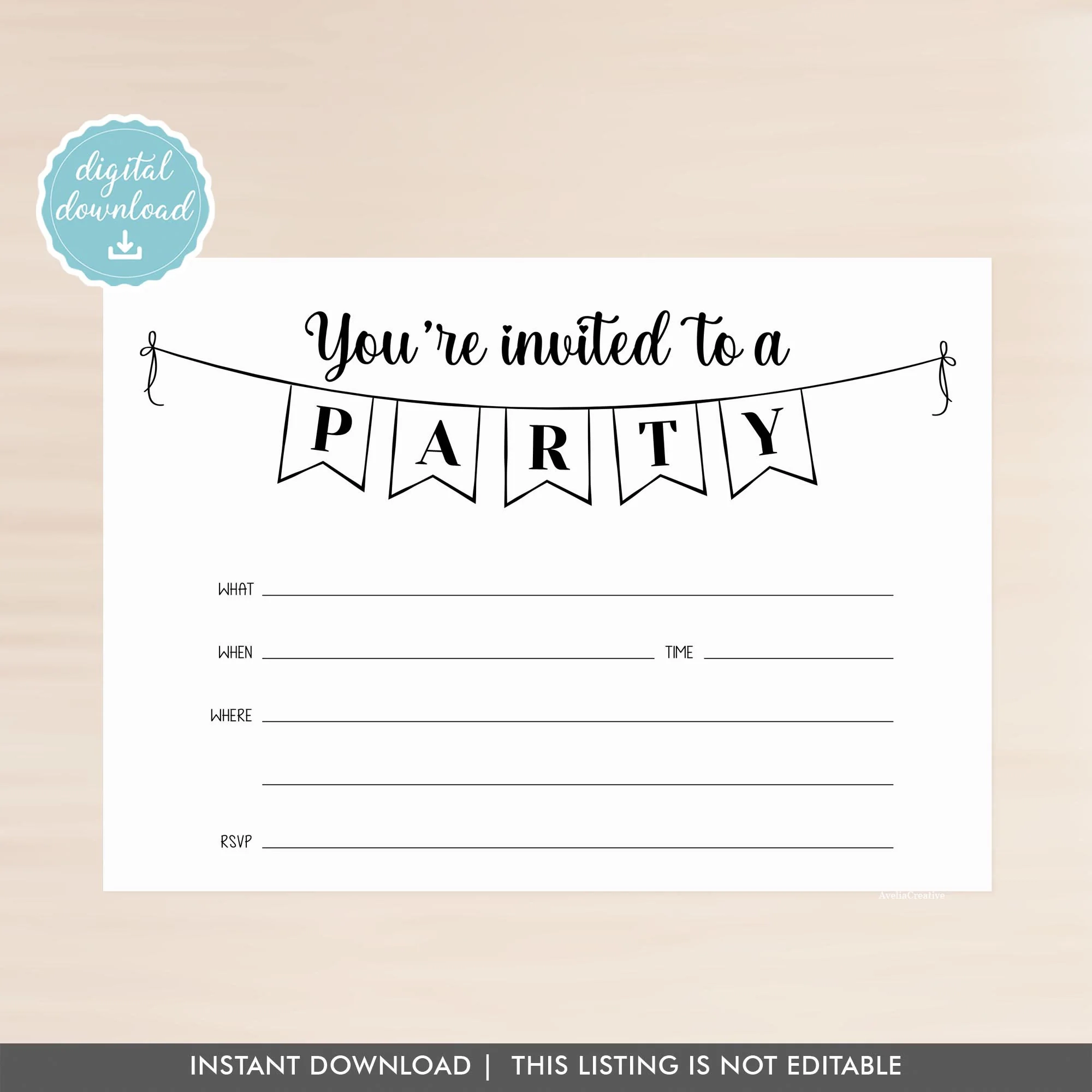 Blank Printable Invitation