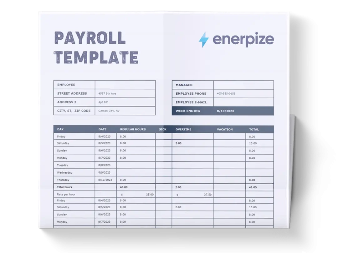 Blank Printable Free Payroll Template