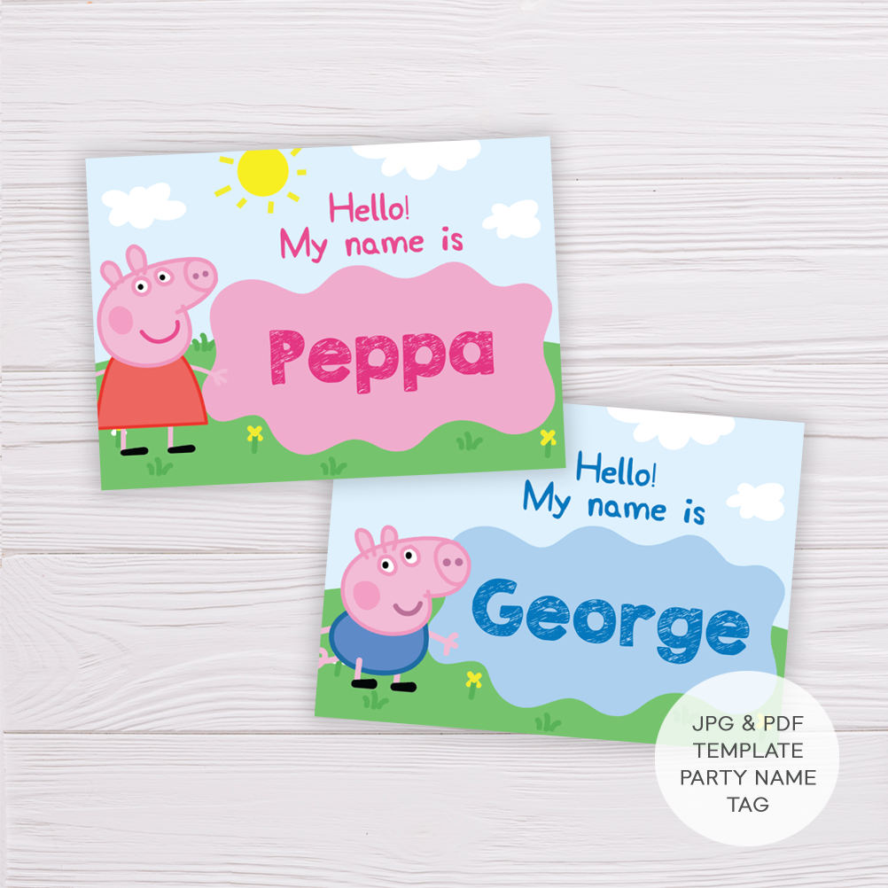 peppa pig name tag template dgtally