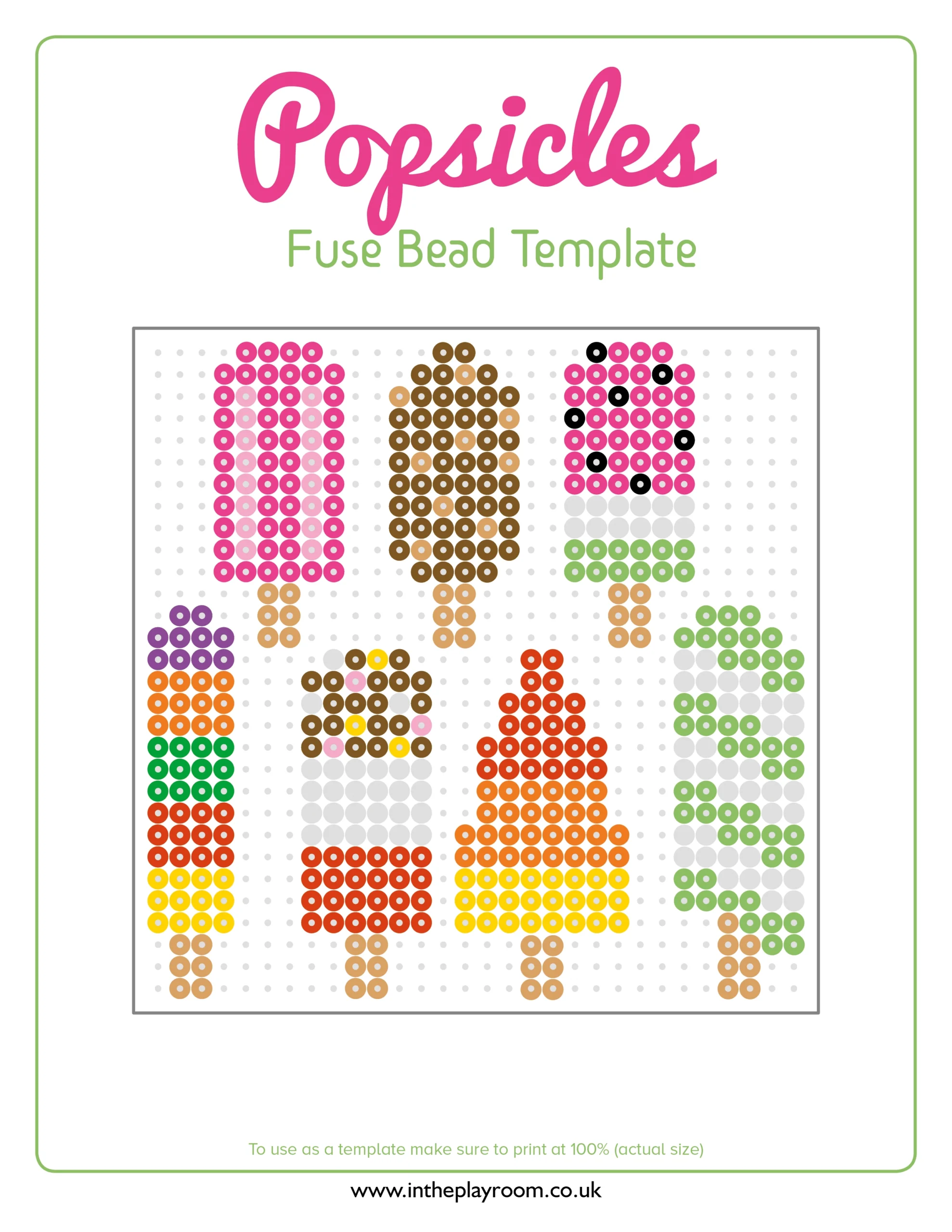 Perler Bead Popsicles Craft Free Printable Templates In The 