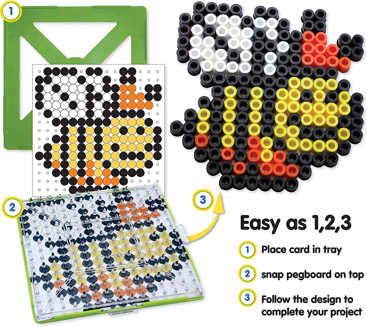 Perler Tray n Cards Pattern Kit BIGGIE Beads 80 70729 GettyCrafts