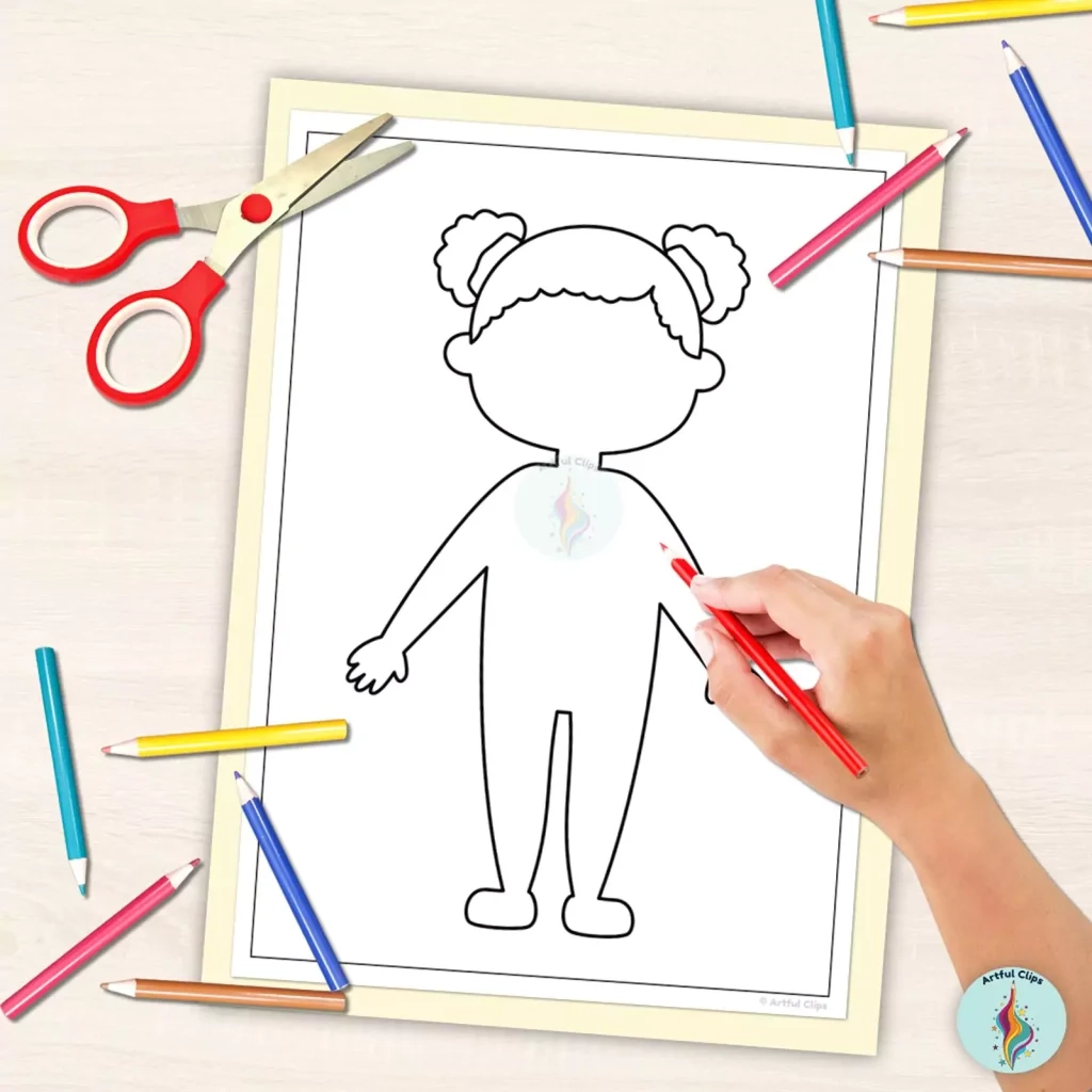 Person Outline Set Free Blank Black And White Templates