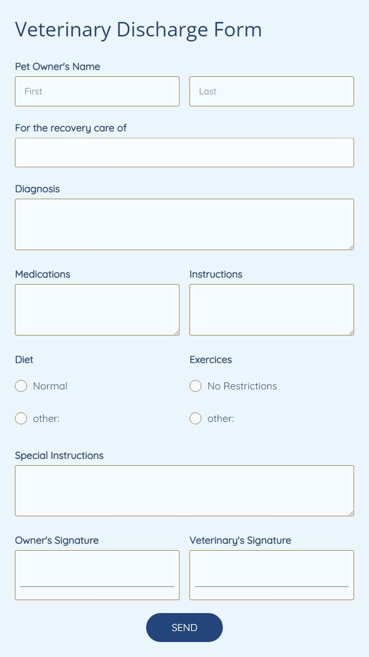 Pet amp Veterinary Form Templates FREE 123FormBuilder