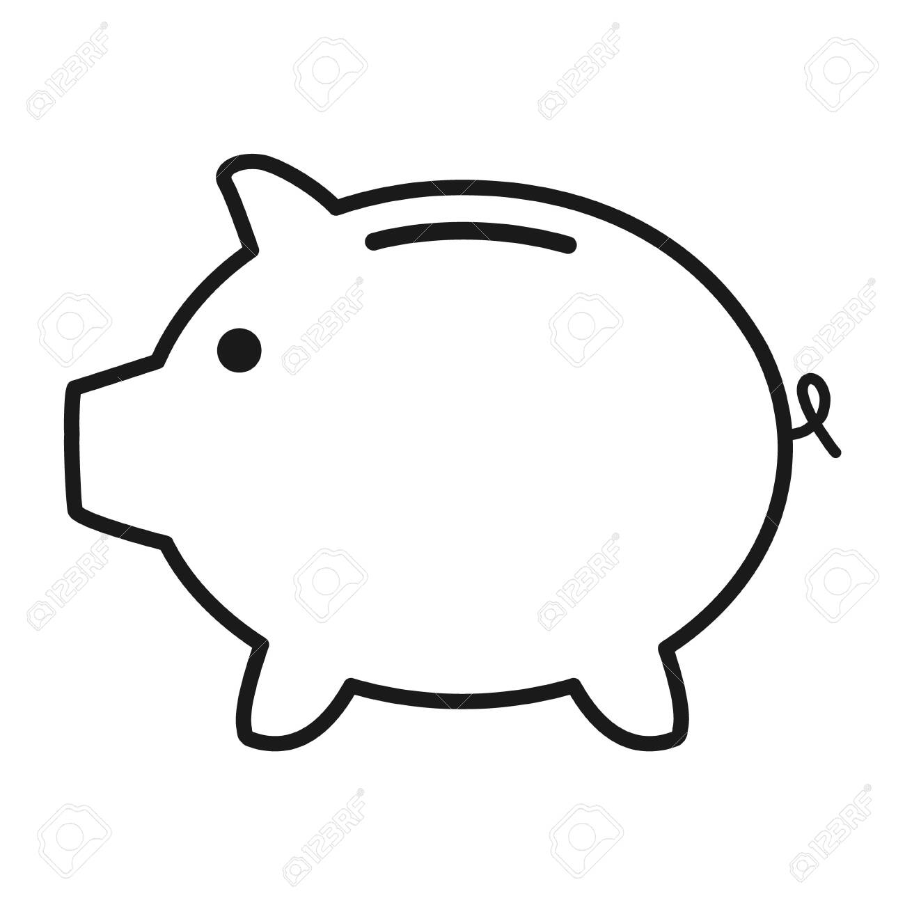 Piggy Bank Flat Icon Vector With No Symbol Money Income Royalty 