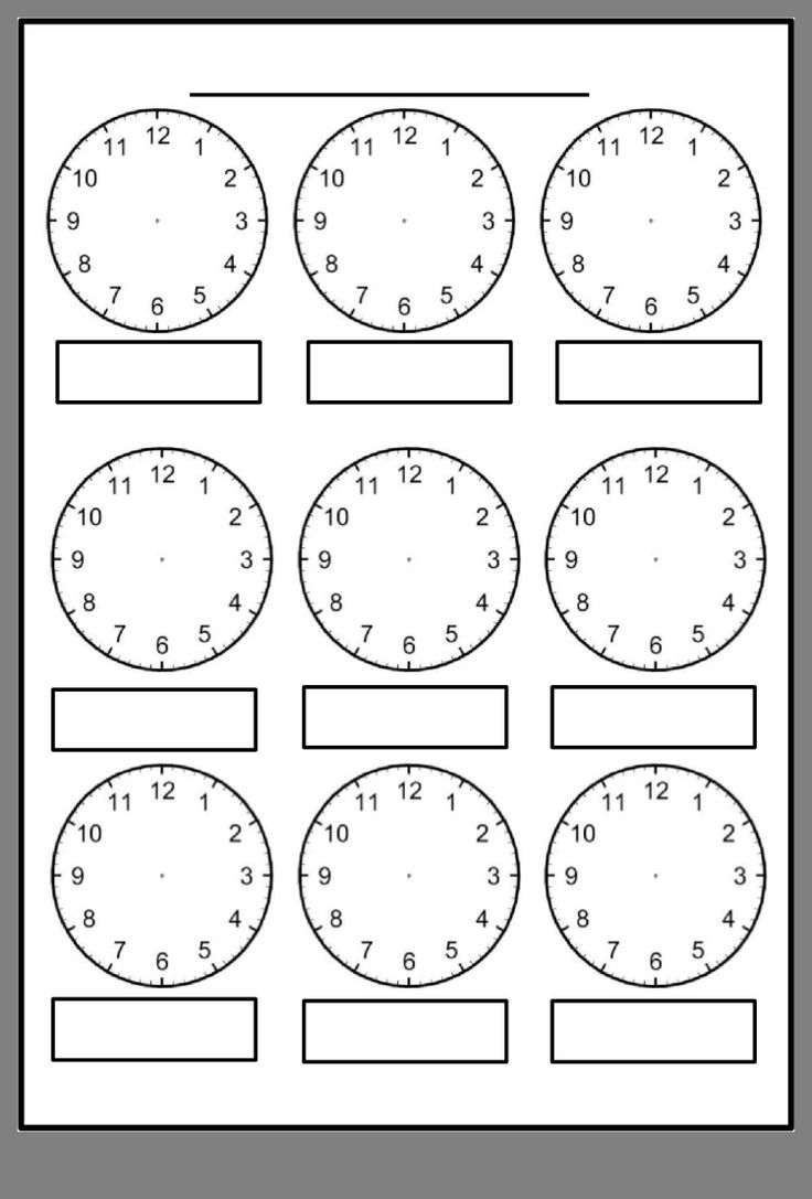 Blank Clock Worksheets Printable