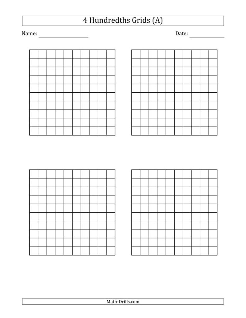 Place Value Charts And Hundredth And Thousandths Grids Math 