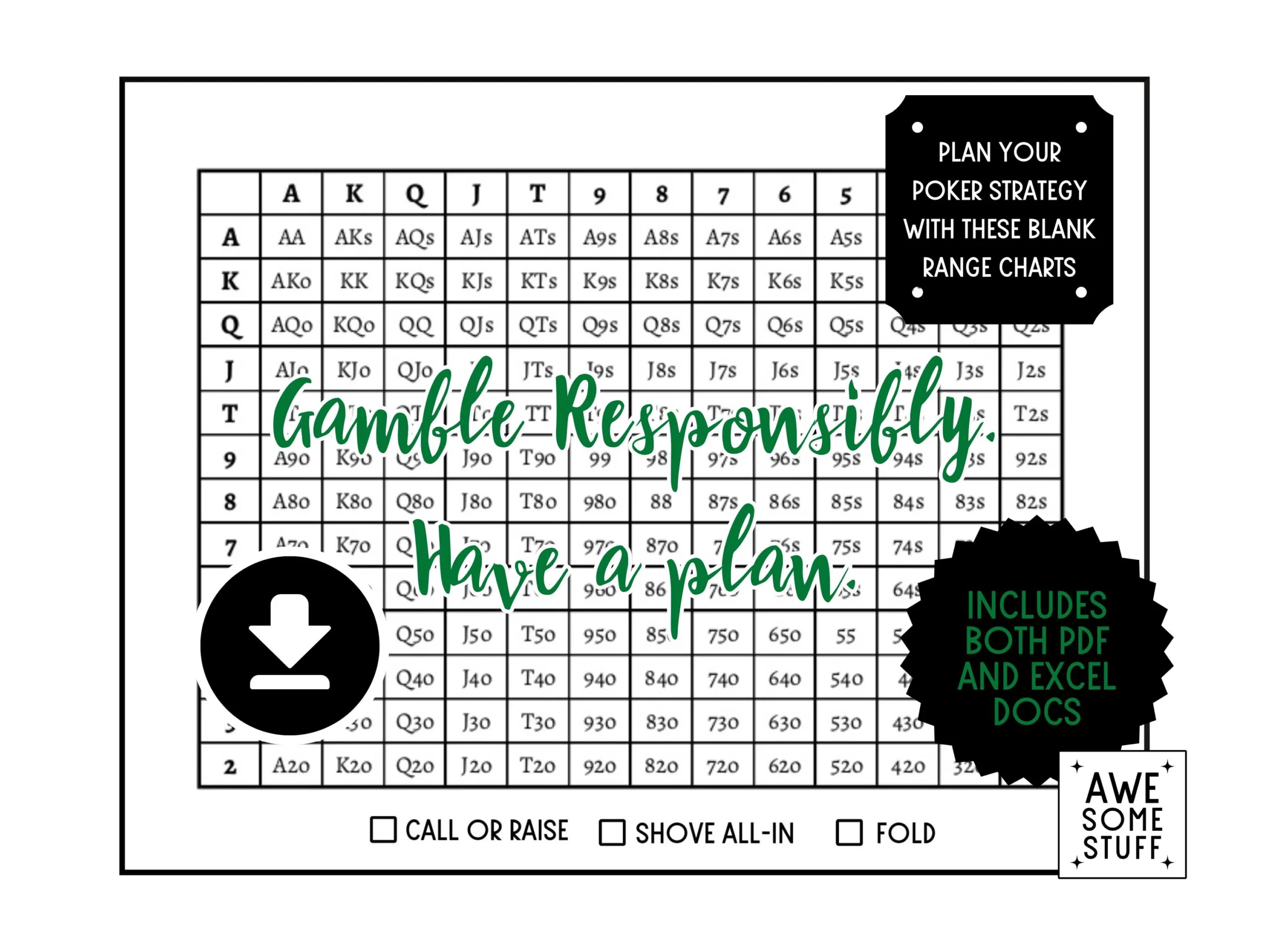 Printable Blank Poker Hand Range