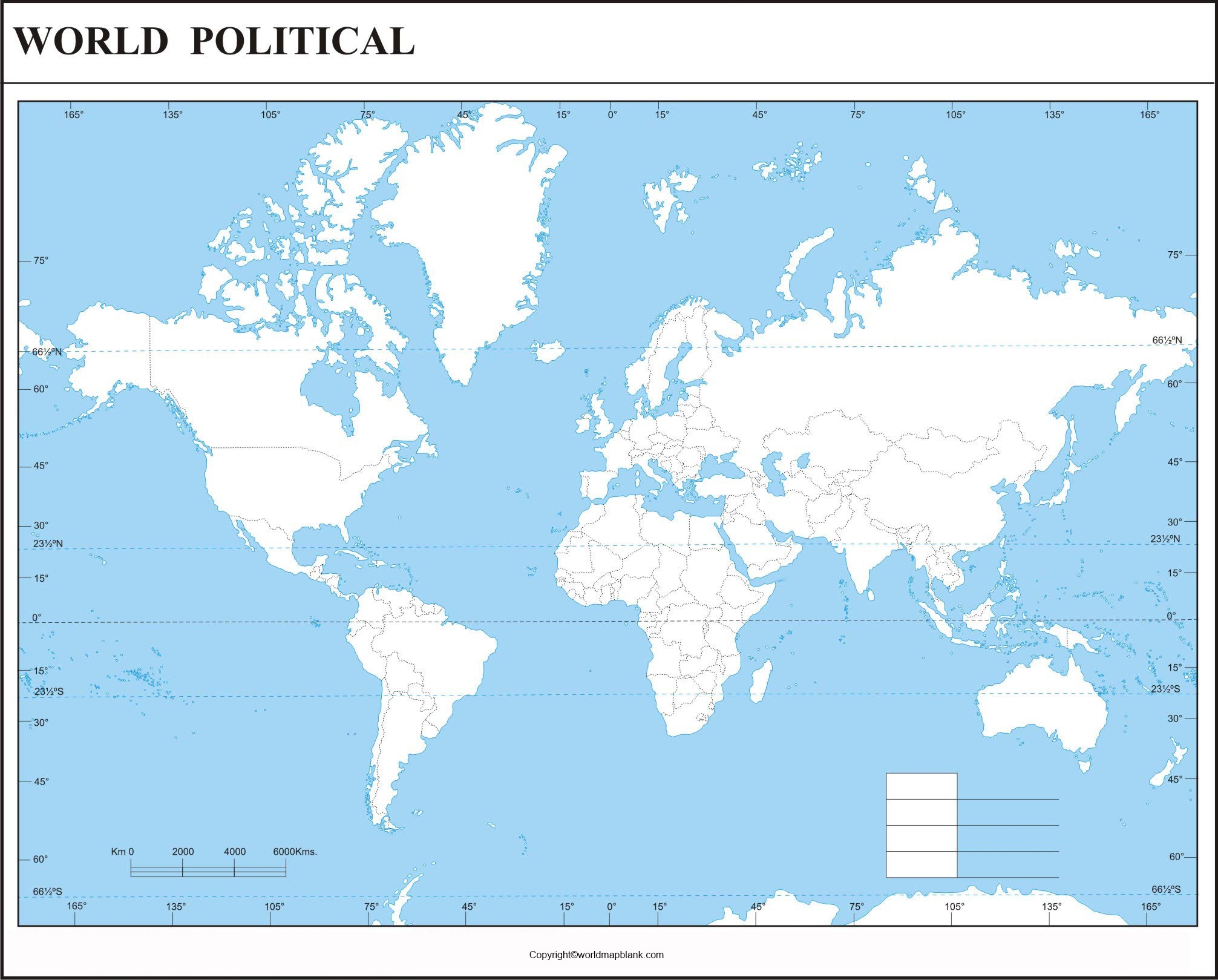 Printable Blank World Map Worksheet