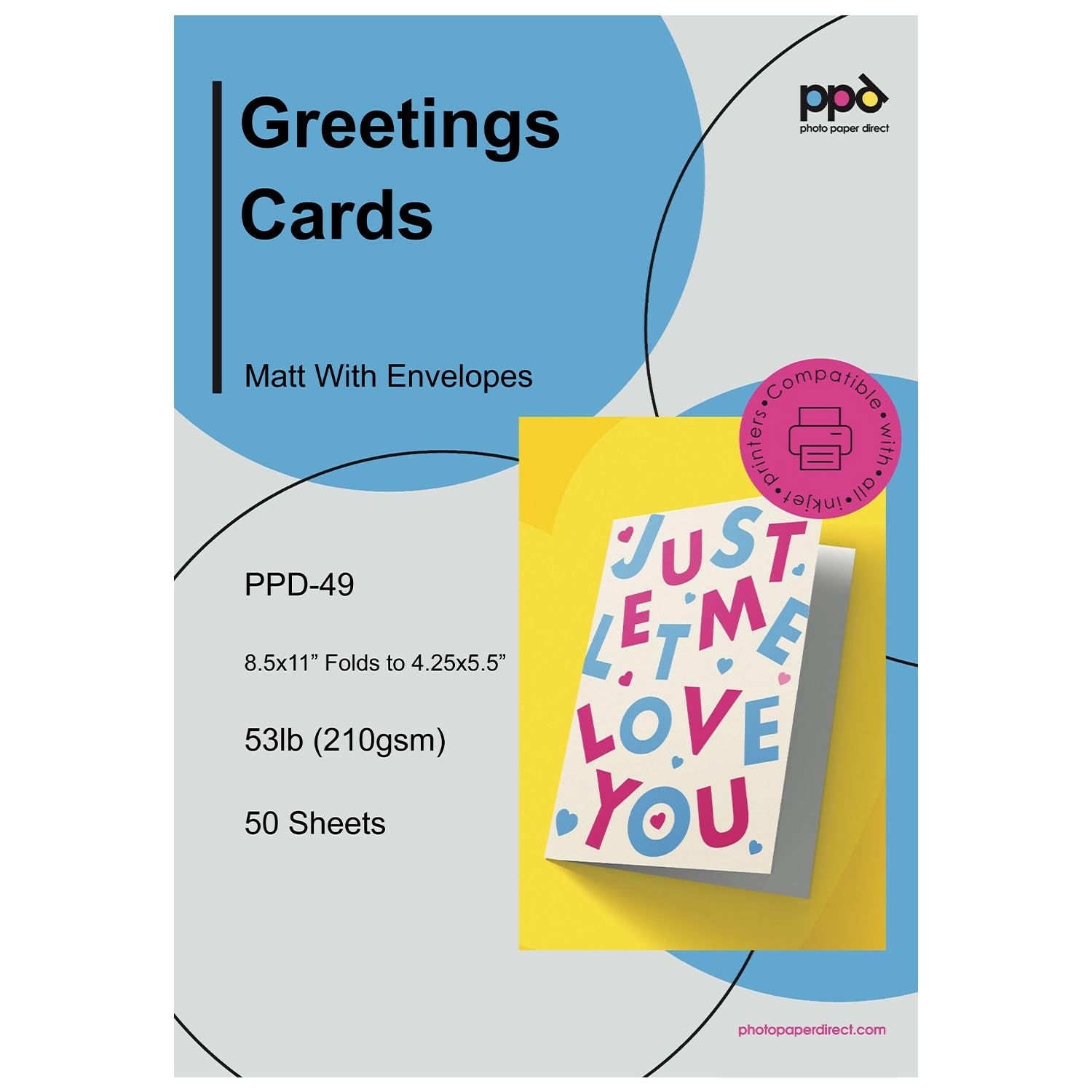 PPD Greeting Card Paper Printable Greeting Cards With Envelopes 