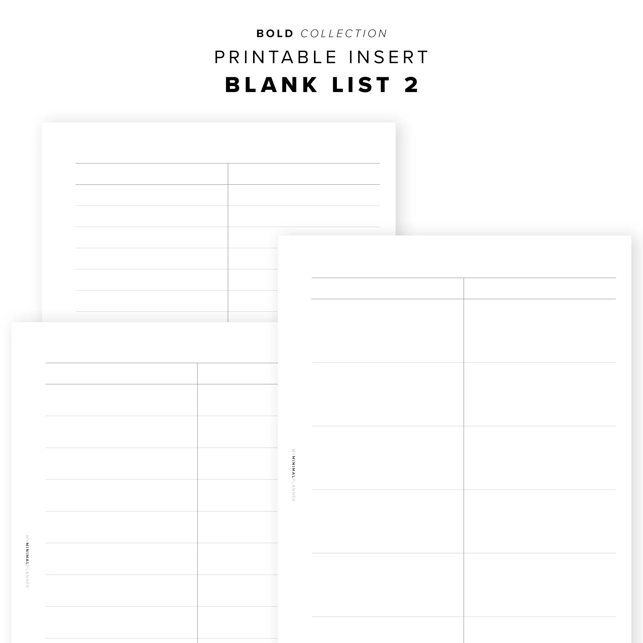 Blank List Printable Squares