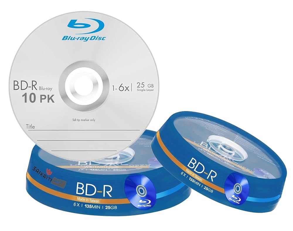 Premium Brand Blank Blu Ray 25 GB BD R 6X Speed Spindle Cake Box Pack Of 10 Disk Amazon in Computers amp Accessories