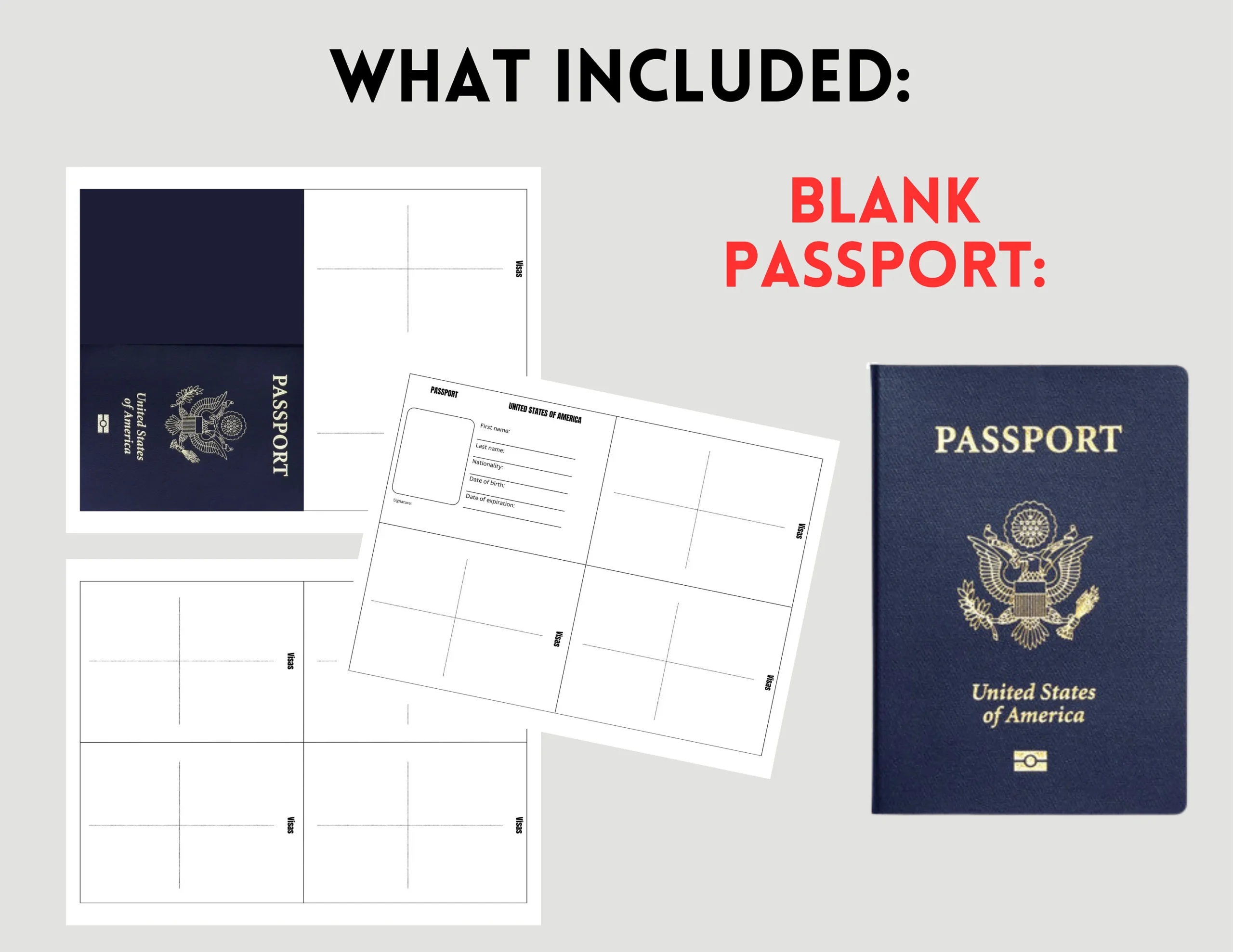 Blank Printable Passport Pages