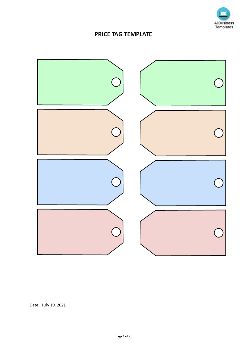 Blank Price Tag Printable
