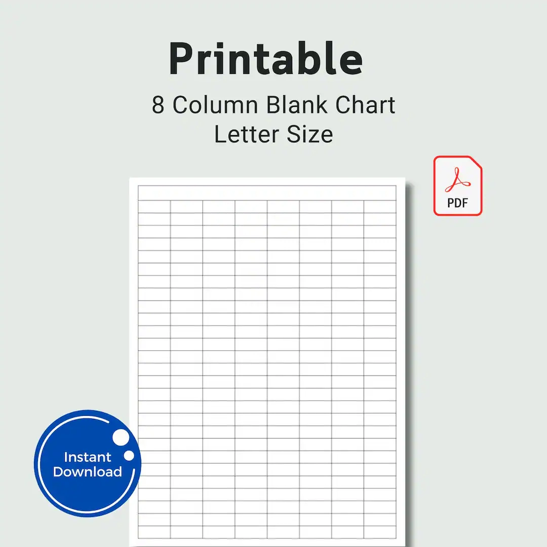Blank 8 Column Chart Printable