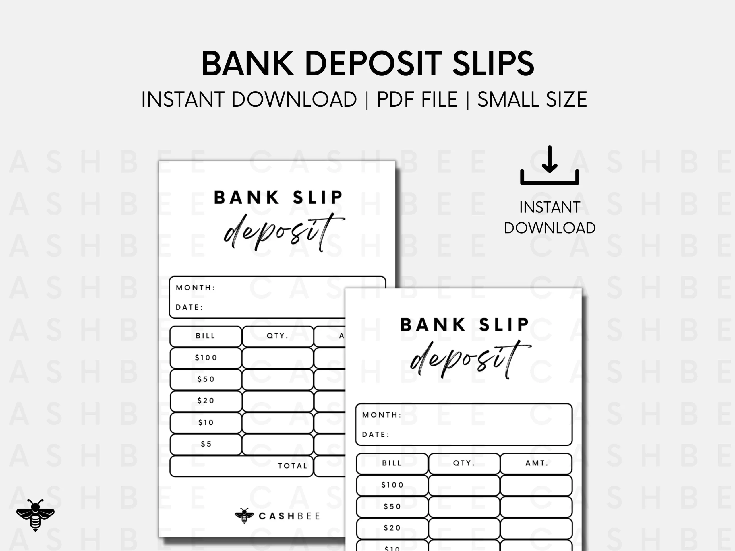 Printable Blank Deposit Slip