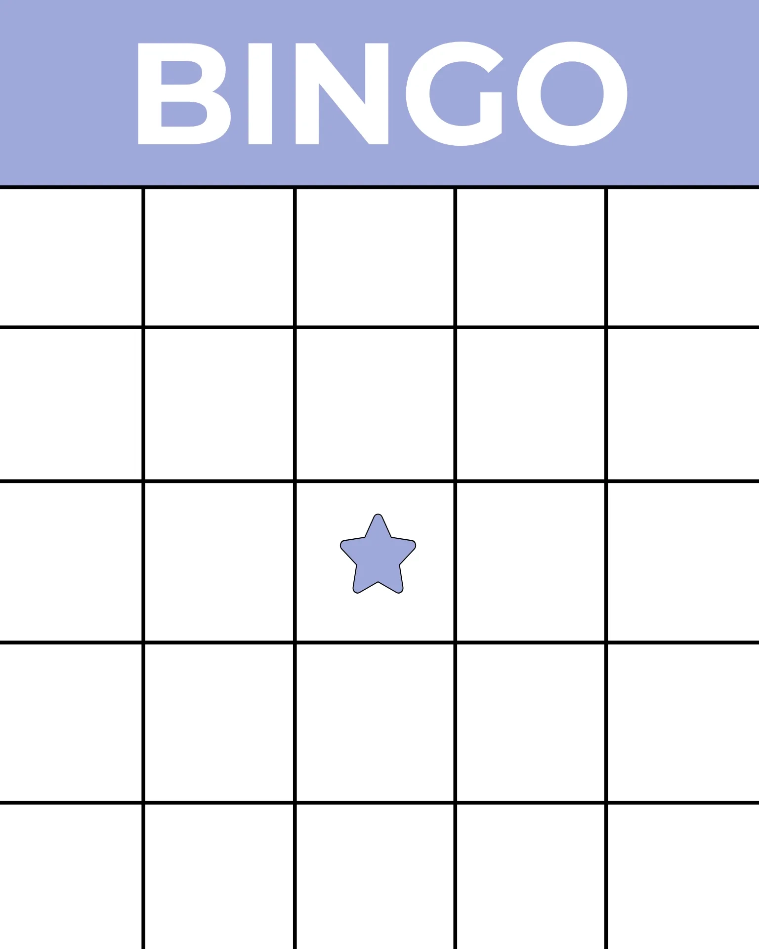 Blank Printable Bingo Cards Free