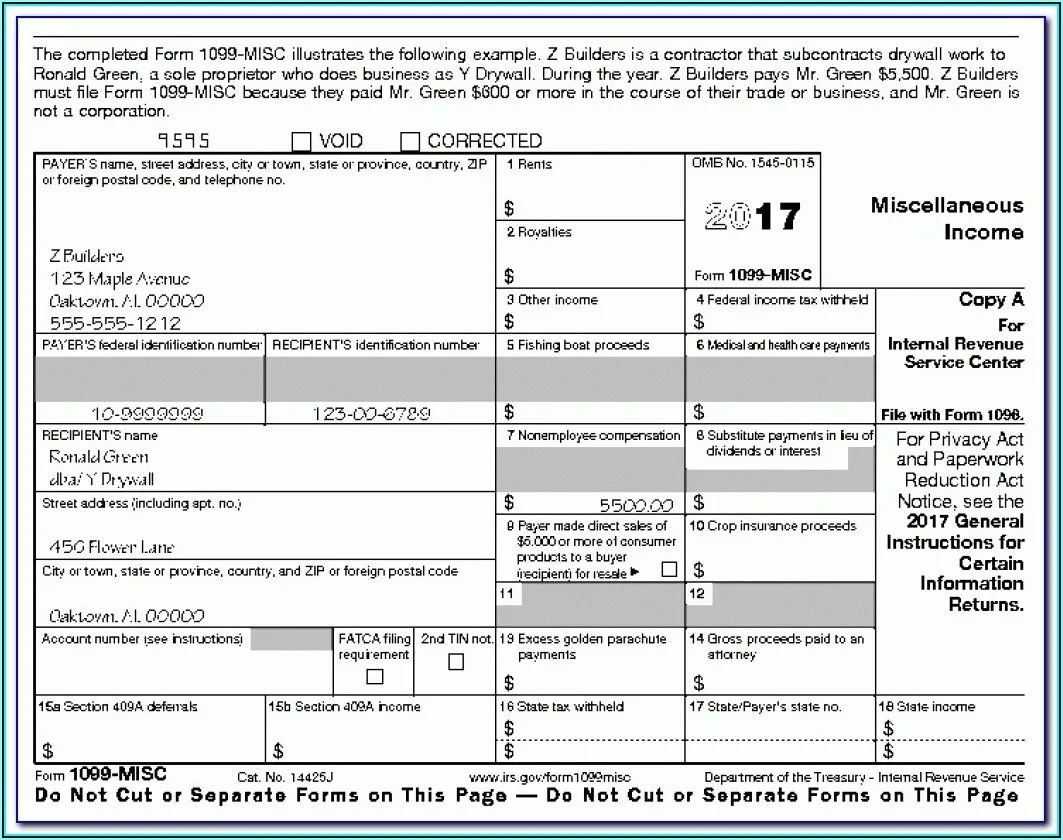 Blank Printable 1099 Form
