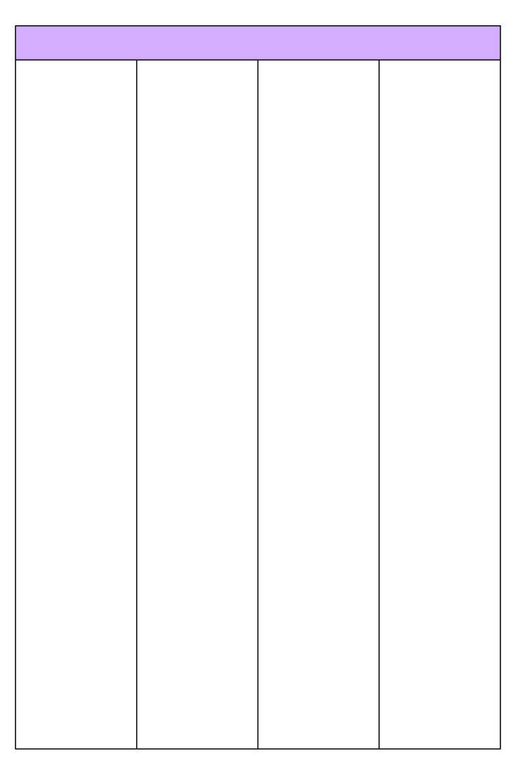 Printable Blank Column Charts