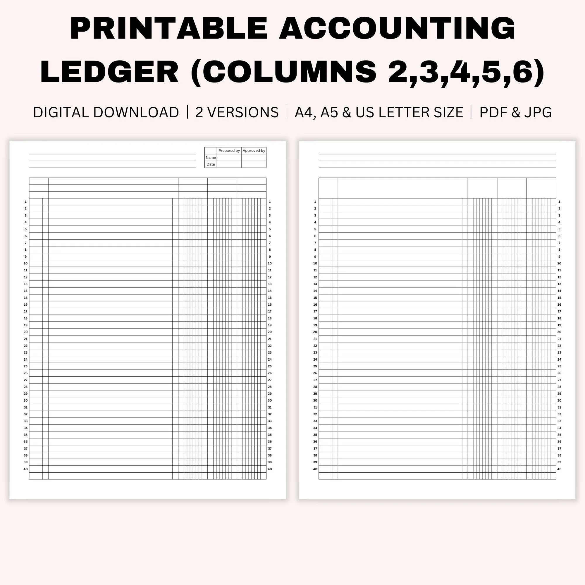 Blank Ledger Printable