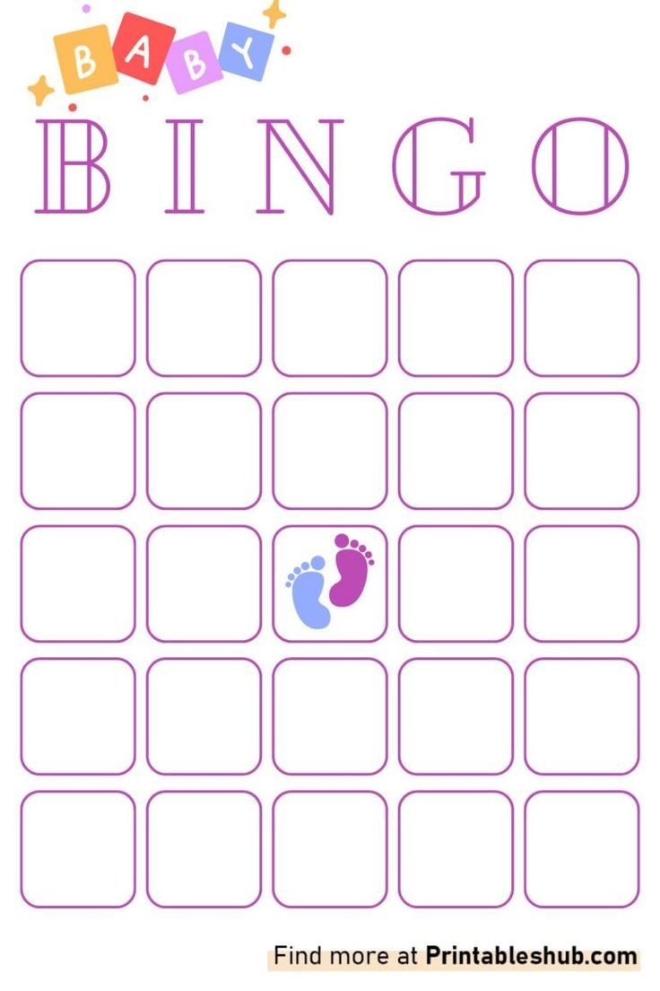 Printable Baby Bingo Blank Template