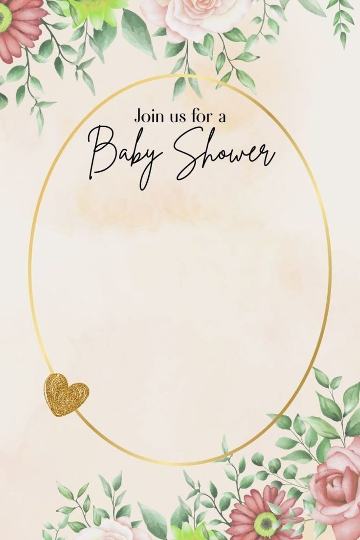 Printable Blank Baby Shower Invitation Templates Aesthetic Floral