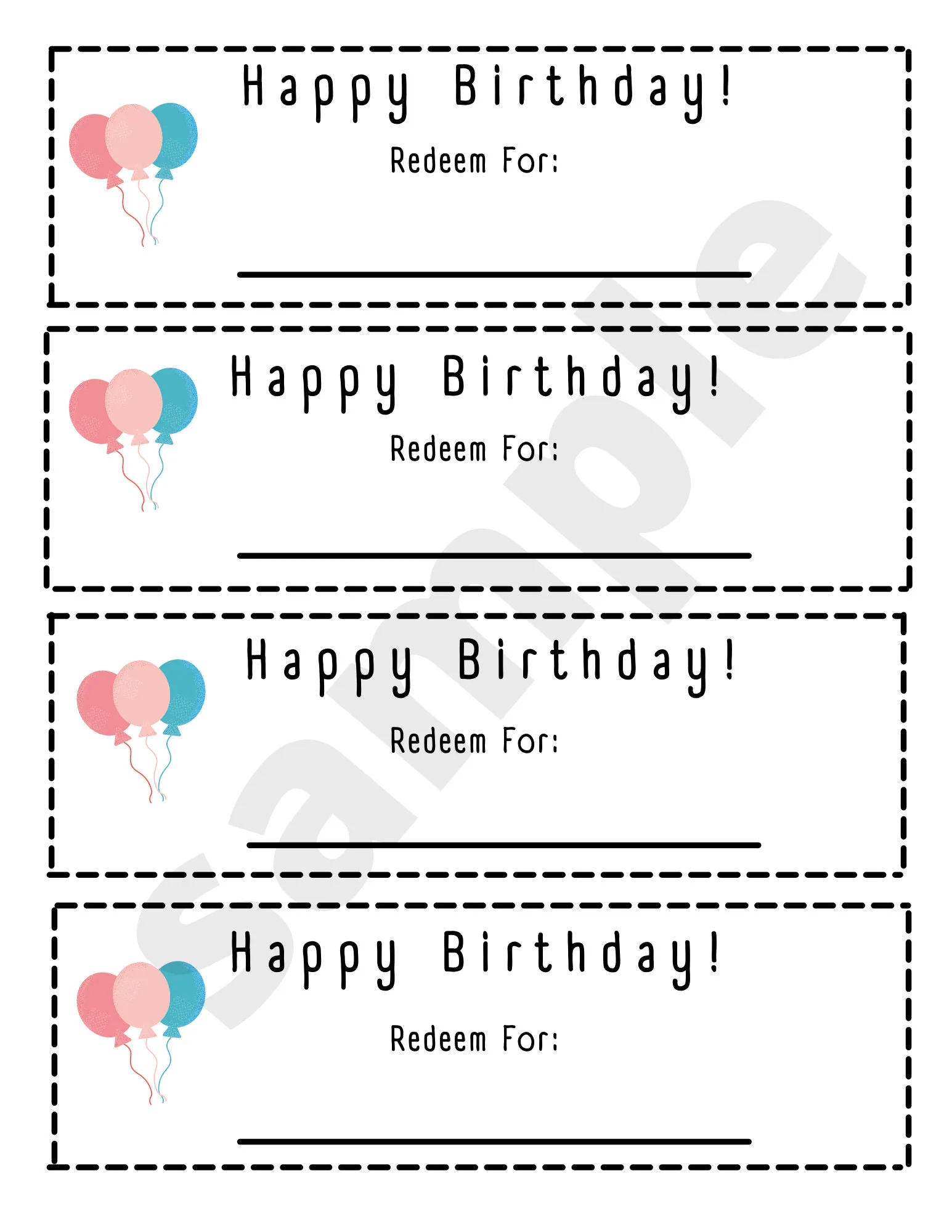 Free Printable Birthday Coupons Blank