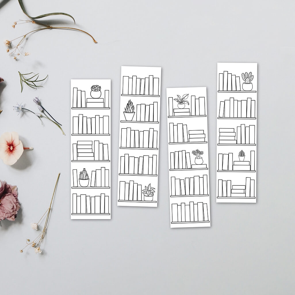 Printable Blank Bookshelf Reading Tracker Bookmarks Bona Fide 