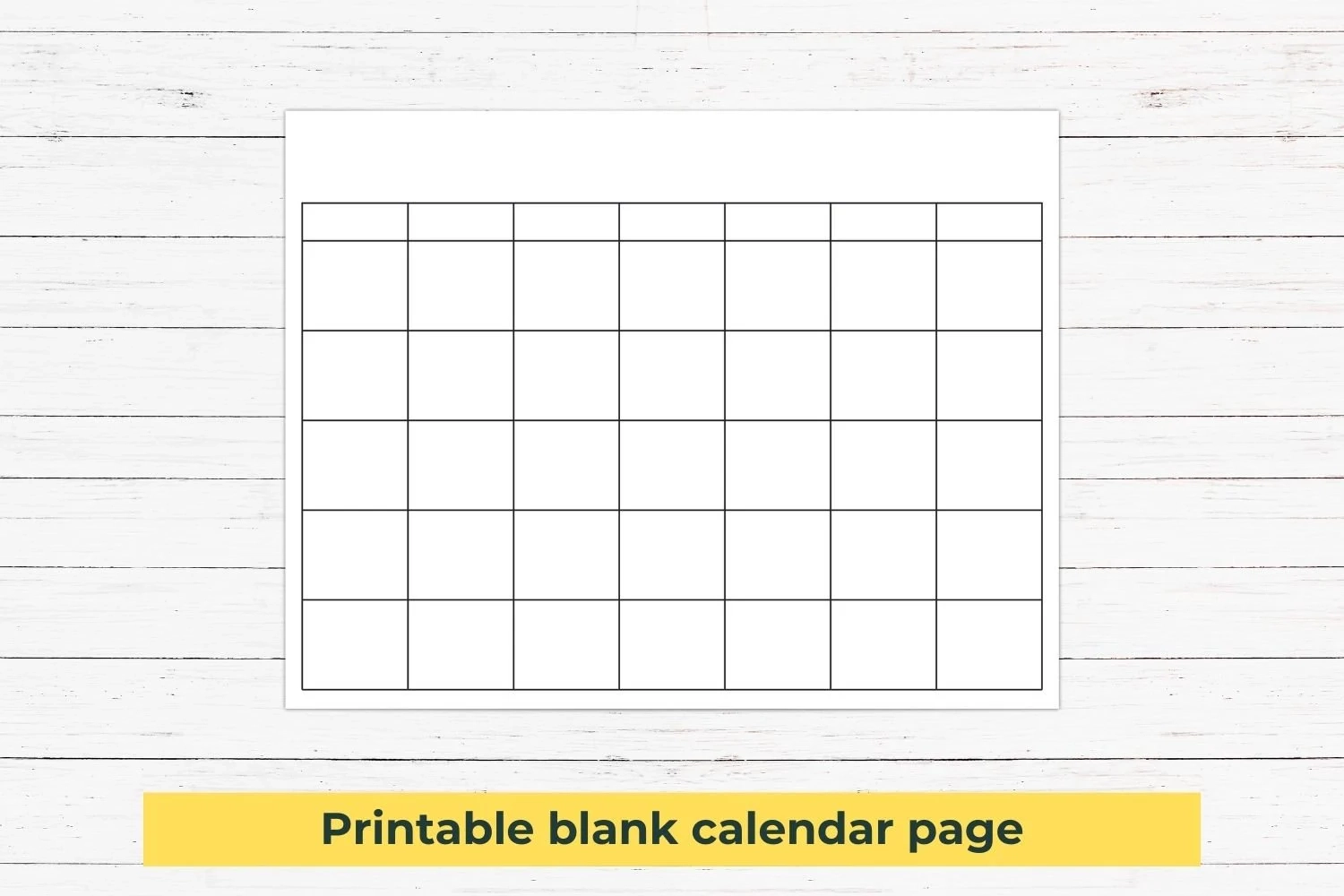 Printable Blank Calendar Page DIY Ready To Print Calendar 8x10 