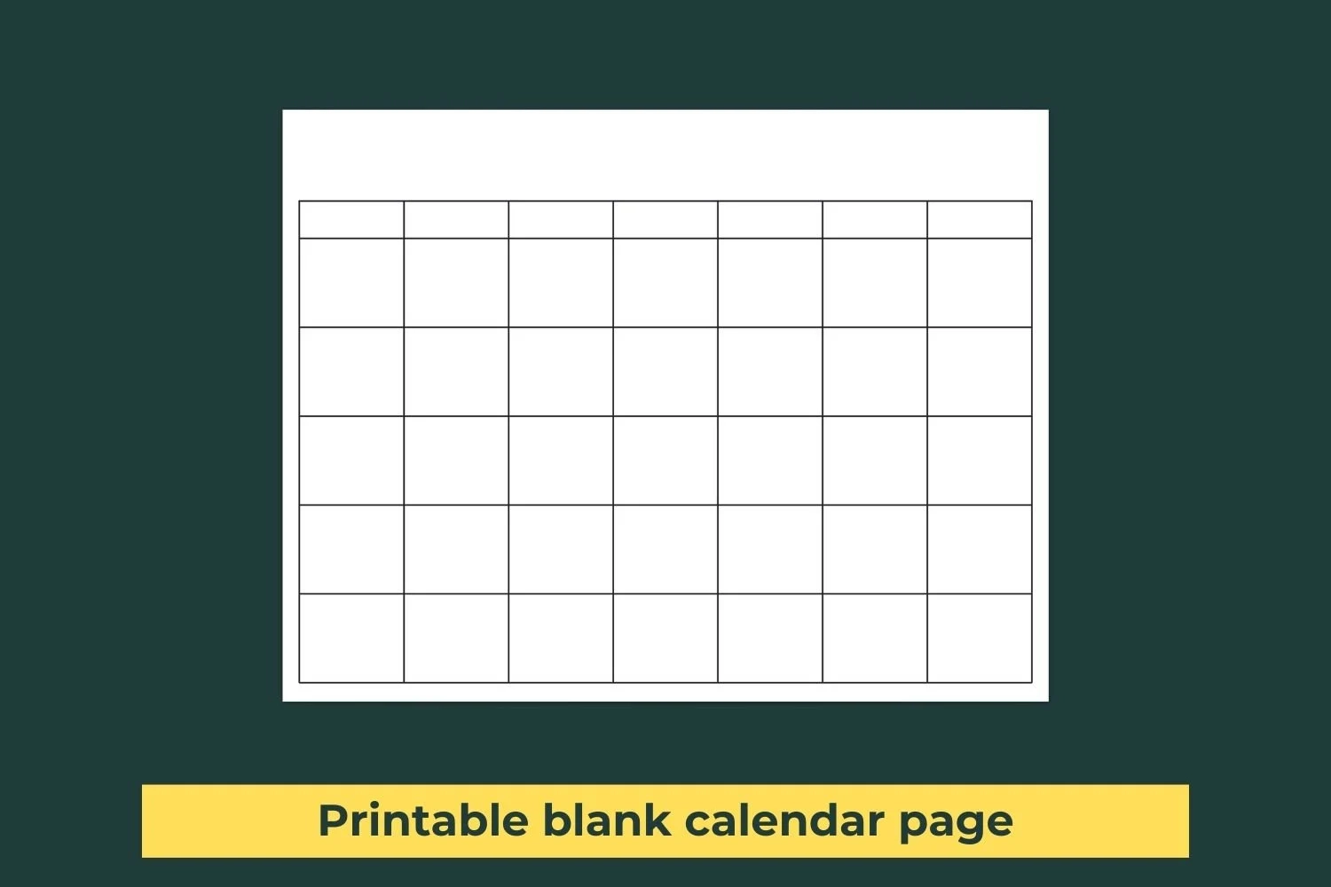 Printable Blank Calendar Page DIY Ready To Print Calendar 8x10 