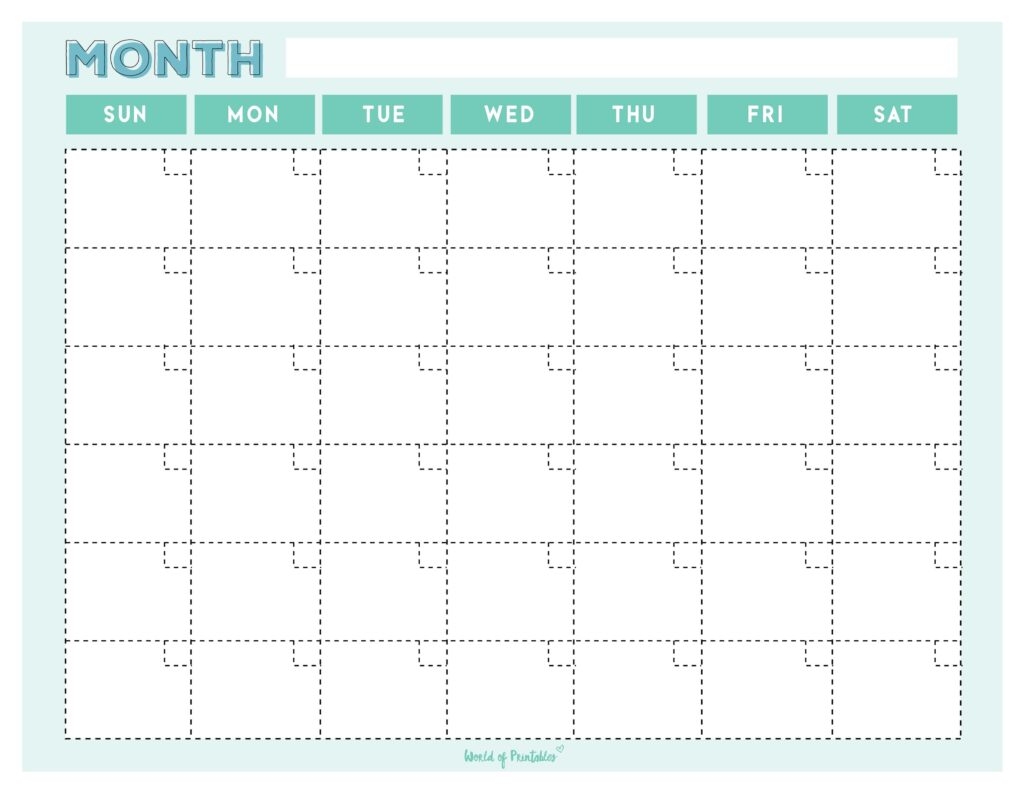 Blank 40-Day Printable Calendar
