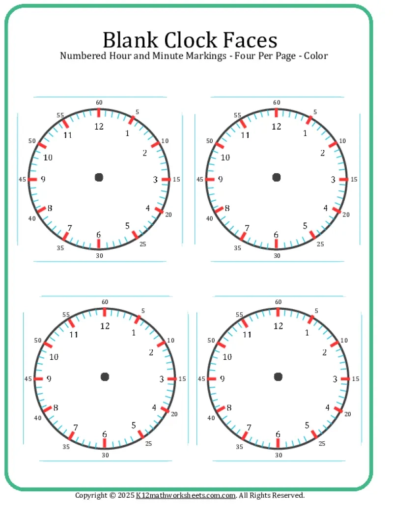 Blank Clocks Printable