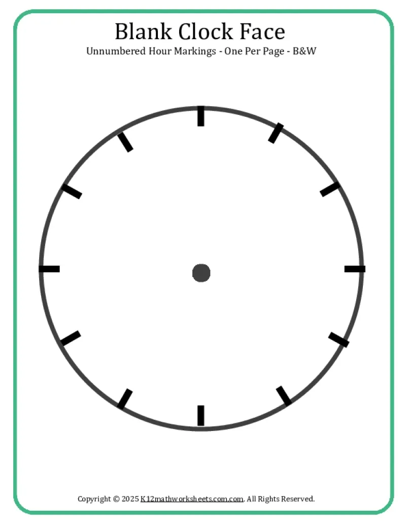 Blank Clock Faces Printable Pdf