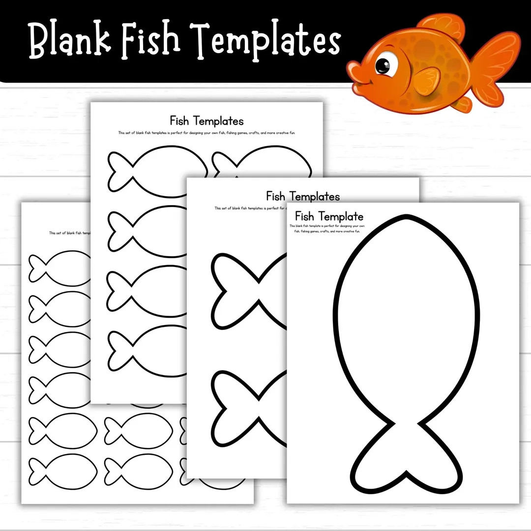 Printable Blank Fish Templates Pack Kids Fish Craft Activity 