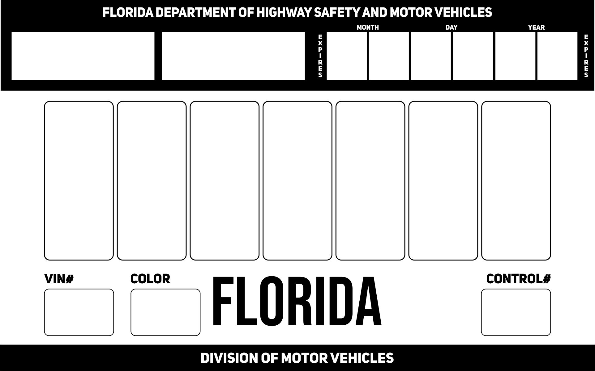 Printable Blank Florida Temporary Tag Www lx iriss uk