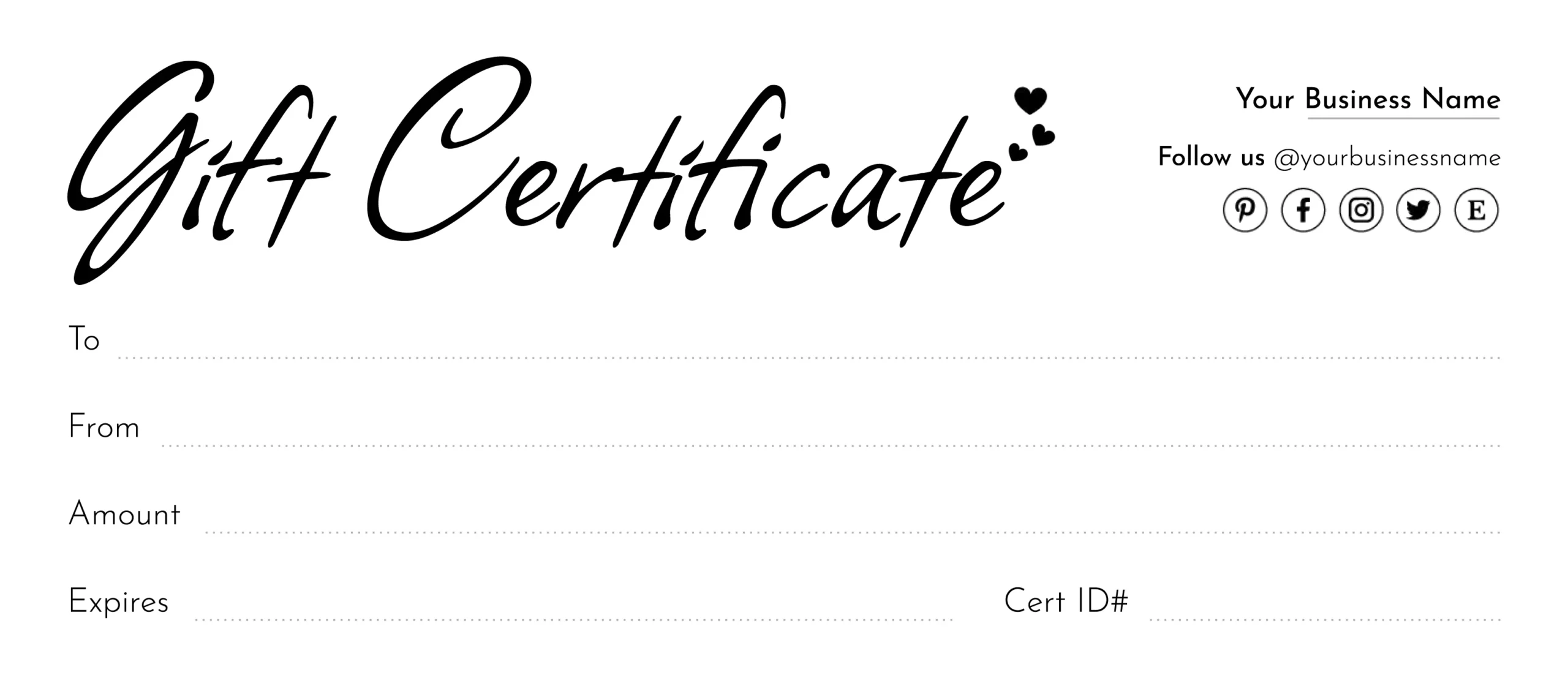 Blank Printable Gift Certificate Free