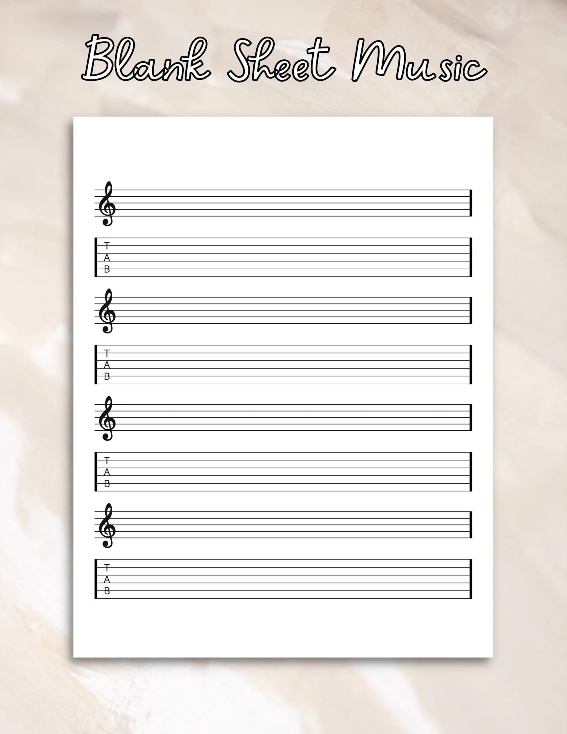 Printable Blank Sheet Music Guitar
