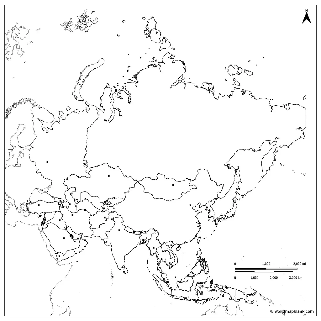 Printable Blank Afro Eurasia Map