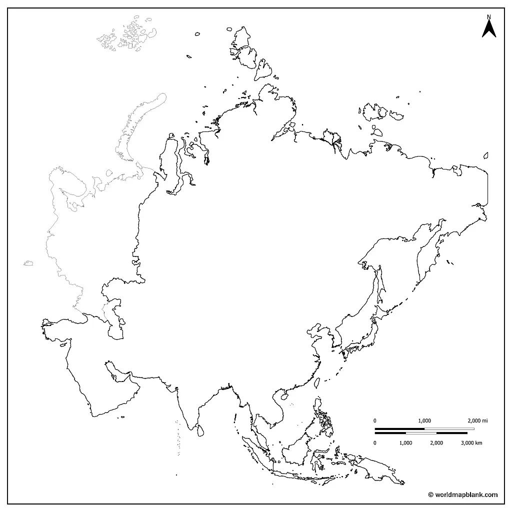 Blank Printable Maps Of Asia
