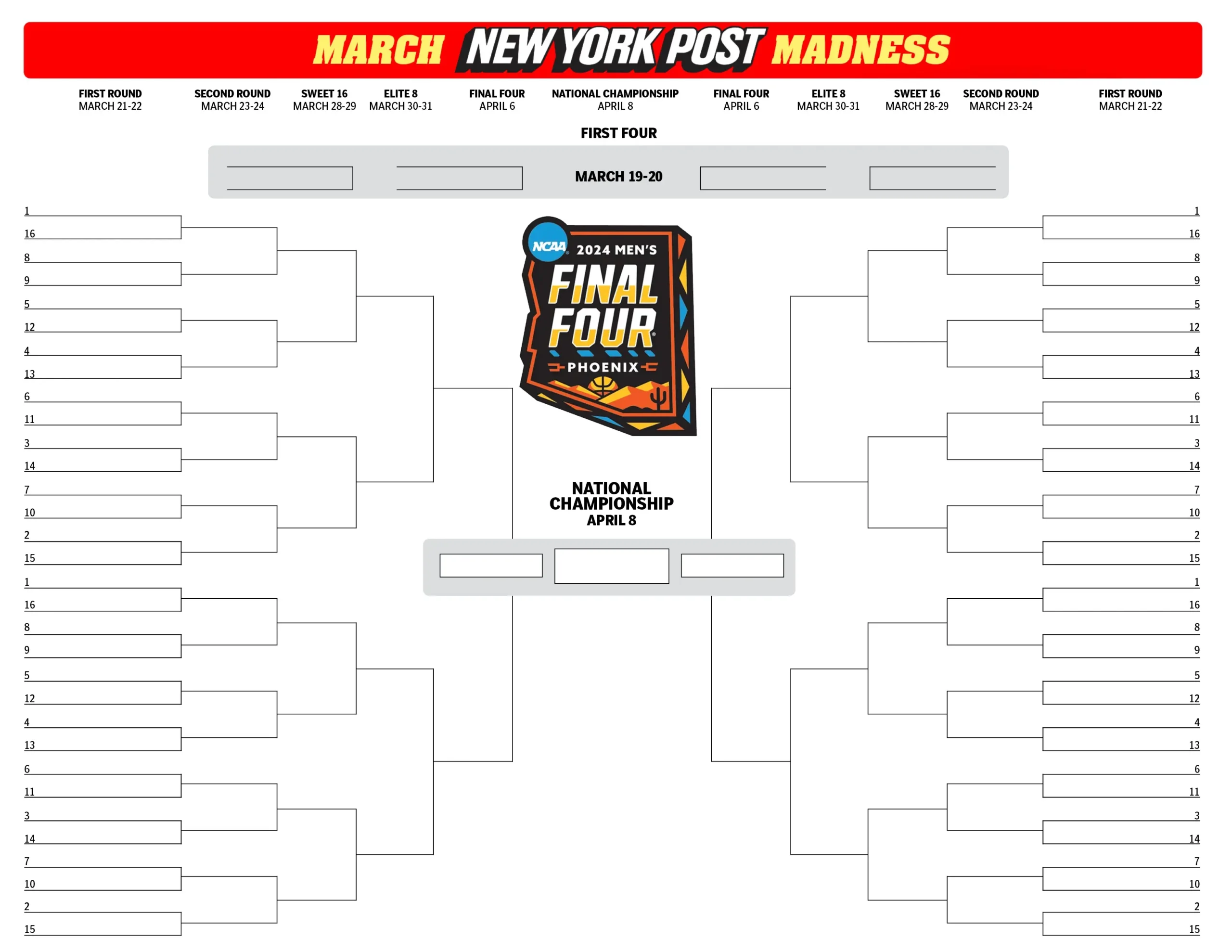 2026 Ncaa Bracket Printable Blank