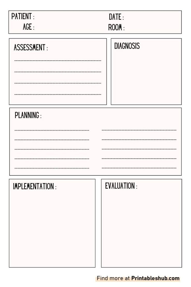 Blank Printable Care Plan Template