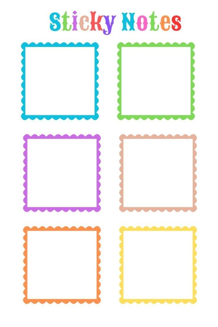 Printable Blank Sticky Notes Templates
