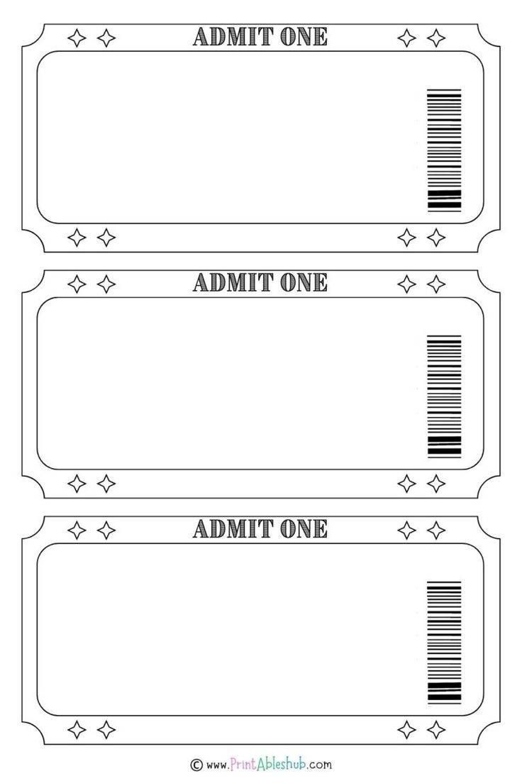 Printable Blank Concert Ticket Template