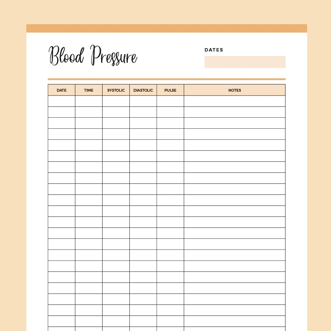 Printable Blood Pressure Chart FREE Download US Letter amp A4 