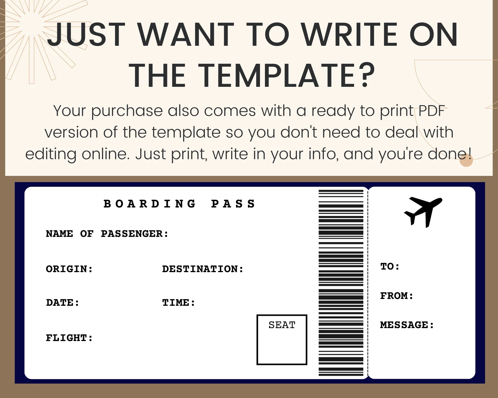 Printable Blank Boarding Passes