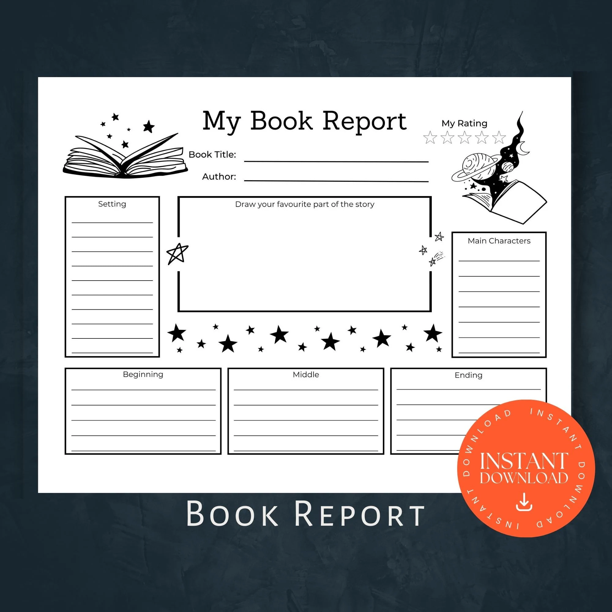 Students Story Book Printable Blank